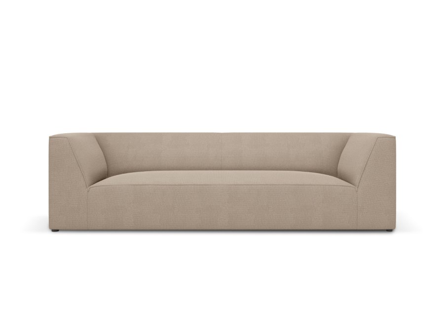 MICADONI Ruby sofa, 3 seter - beige stoff og sort plast