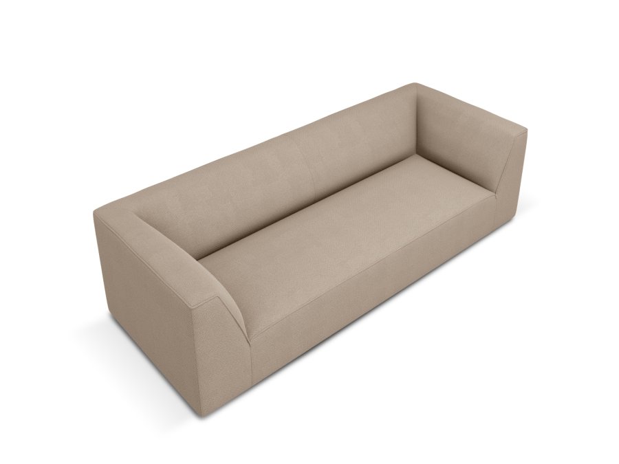 MICADONI Ruby sofa, 3 seter - beige stoff og sort plast