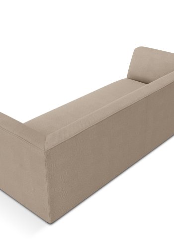 MICADONI Ruby sofa, 3 seter - beige stoff og sort plast