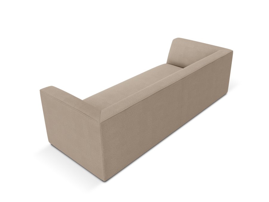 MICADONI Ruby sofa, 3 seter - beige stoff og sort plast