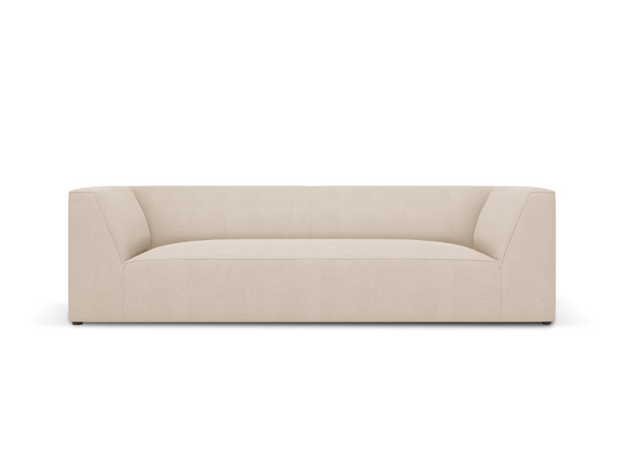 MICADONI Ruby sofa, 3 seter - beige stoff og sort plast