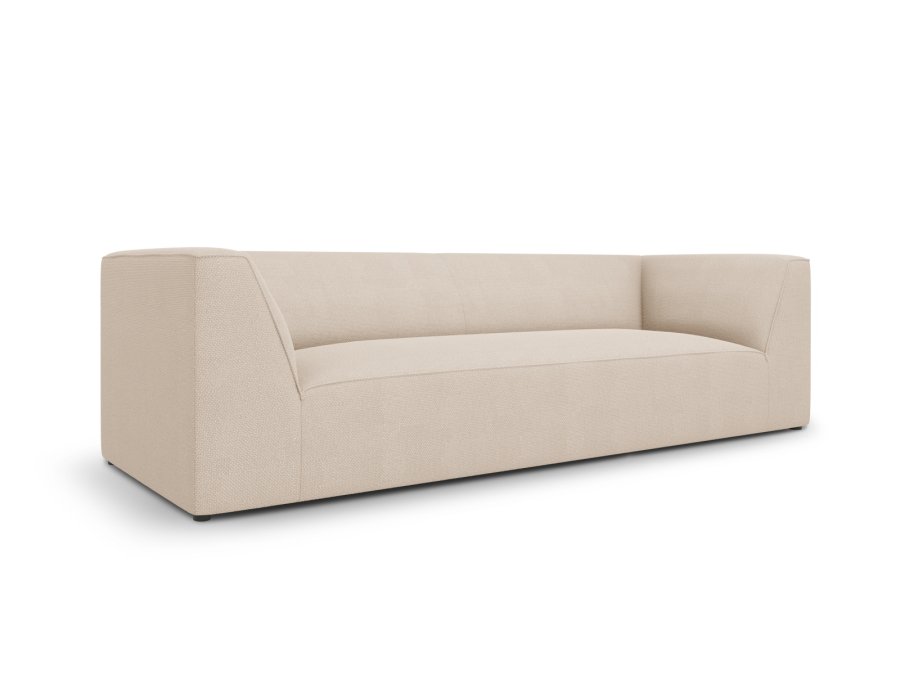 MICADONI Ruby sofa, 3 seter - beige stoff og sort plast