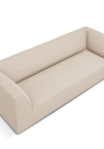 MICADONI Ruby sofa, 3 seter - beige stoff og sort plast