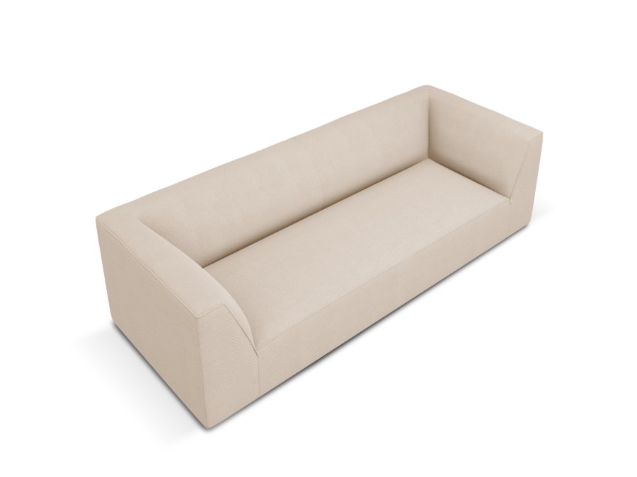 MICADONI Ruby sofa, 3 seter - beige stoff og sort plast