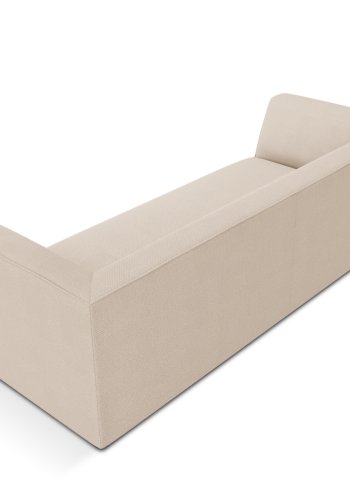 MICADONI Ruby sofa, 3 seter - beige stoff og sort plast