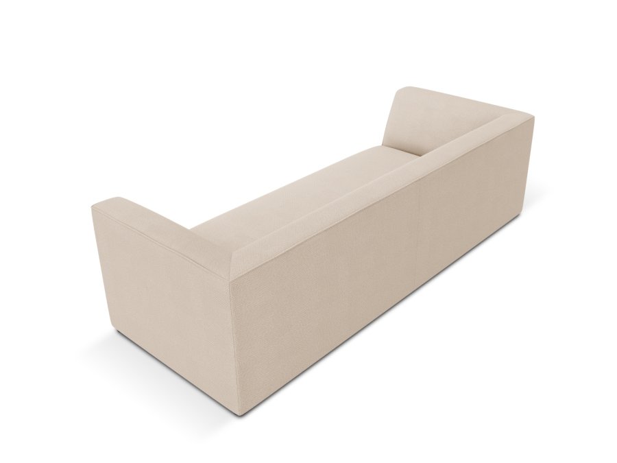 MICADONI Ruby sofa, 3 seter - beige stoff og sort plast