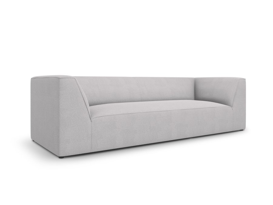 MICADONI Ruby sofa, 3 seter - grtt stoff og sort plast
