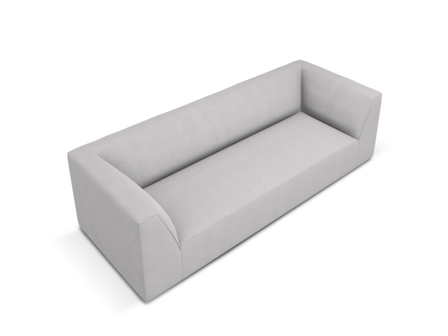 MICADONI Ruby sofa, 3 seter - grtt stoff og sort plast