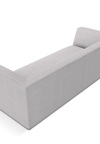 MICADONI Ruby sofa, 3 seter - grtt stoff og sort plast