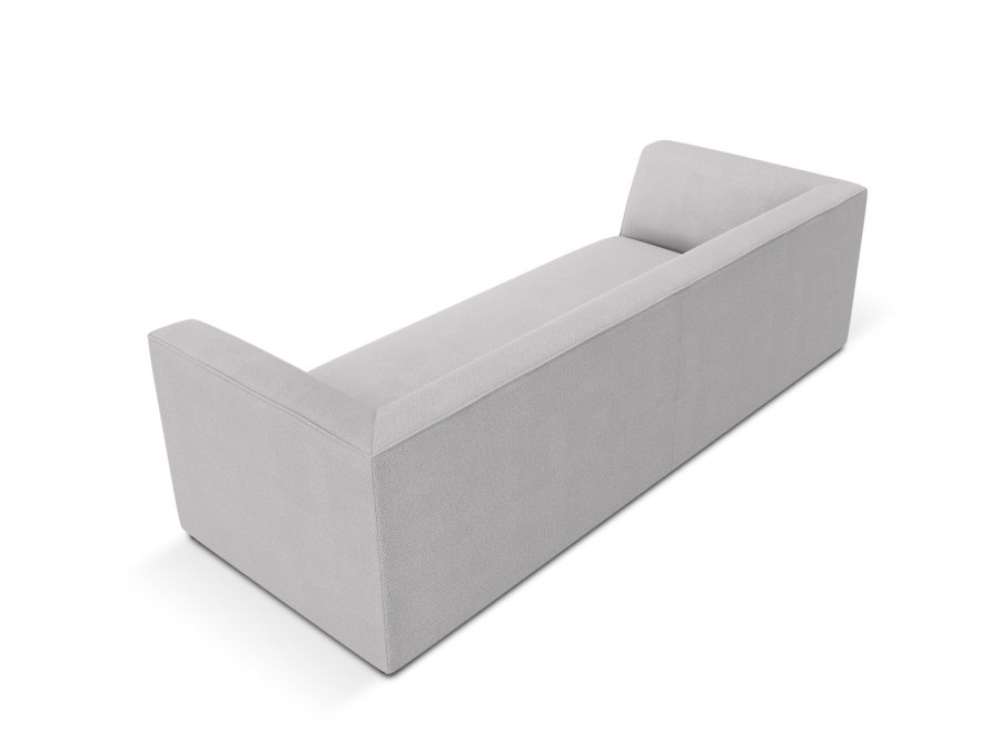 MICADONI Ruby sofa, 3 seter - grtt stoff og sort plast