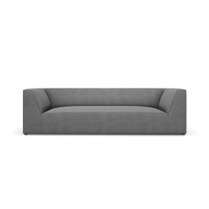 MICADONI Ruby sofa, 3 sder - gr stof og sort plast