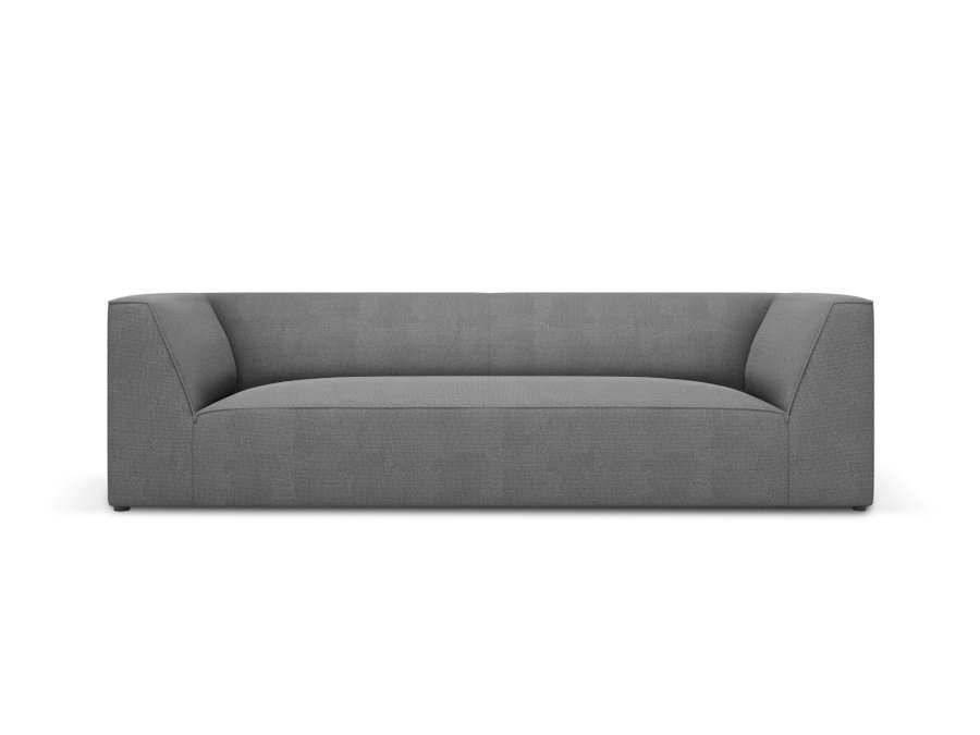 MICADONI Ruby sofa, 3 seter - grtt stoff og sort plast