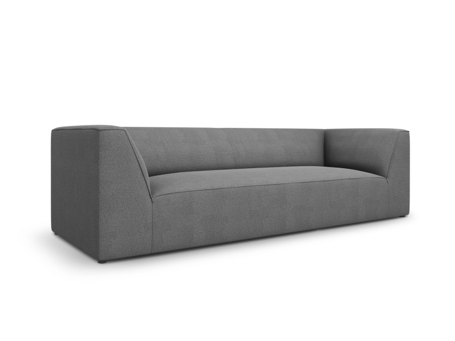 MICADONI Ruby sofa, 3 seter - grtt stoff og sort plast