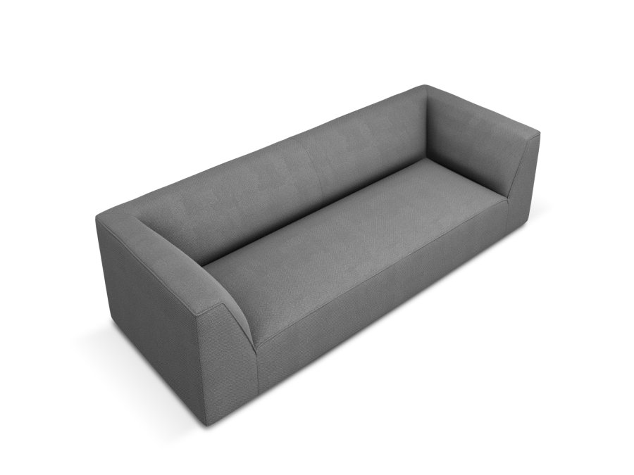 MICADONI Ruby sofa, 3 seter - grtt stoff og sort plast