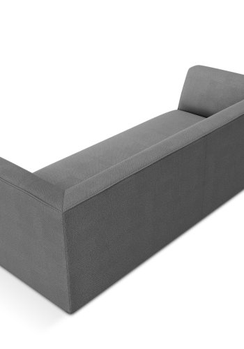 MICADONI Ruby sofa, 3 seter - grtt stoff og sort plast