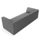 MICADONI Ruby sofa, 3 seter - grtt stoff og sort plast