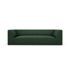 MICADONI Ruby sofa, 3 sder - grn stof og sort plast