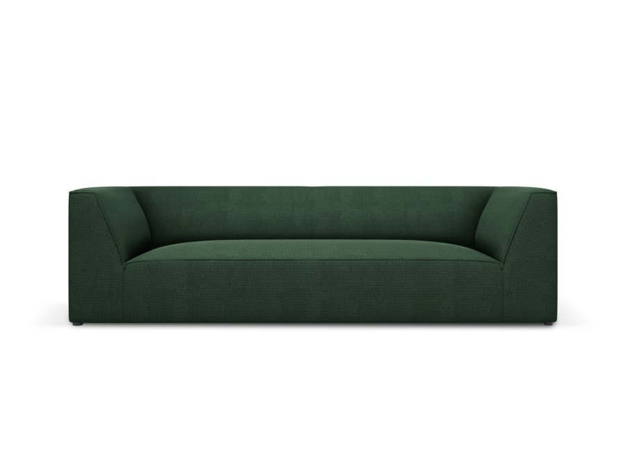 MICADONI Ruby sofa, 3 seter - grnt stoff og sort plast