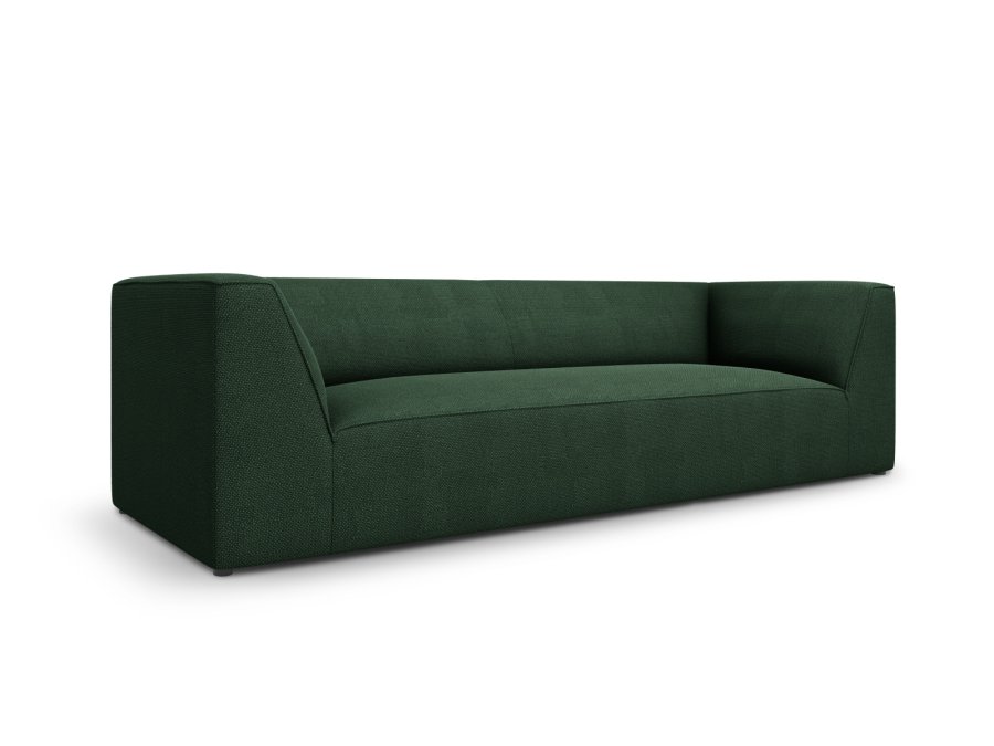 MICADONI Ruby sofa, 3 seter - grnt stoff og sort plast
