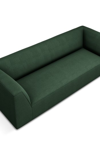 MICADONI Ruby sofa, 3 seter - grnt stoff og sort plast