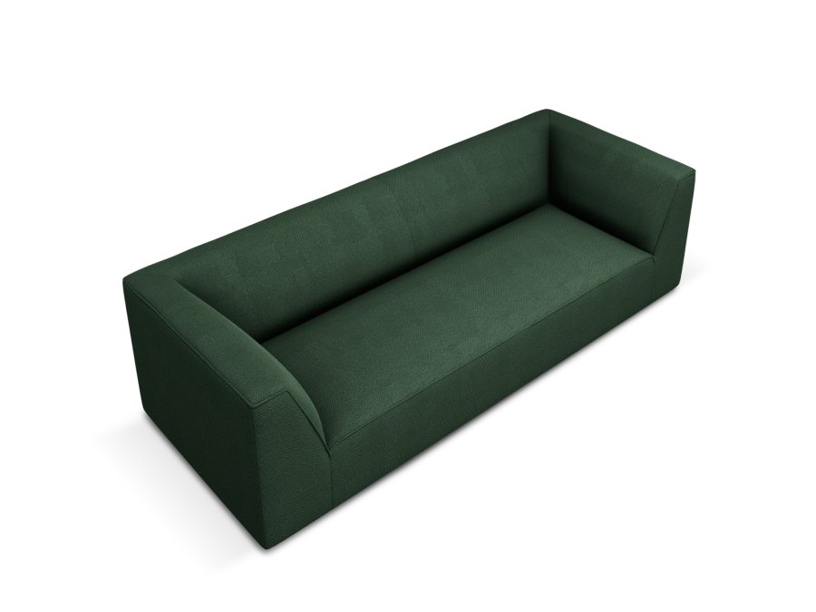 MICADONI Ruby sofa, 3 seter - grnt stoff og sort plast