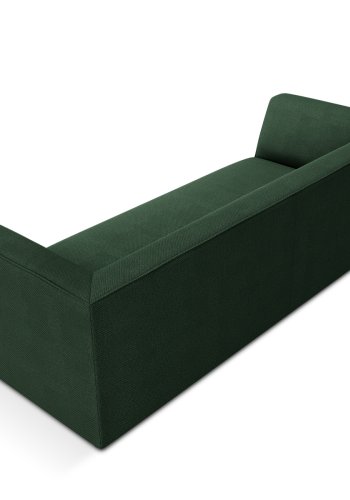 MICADONI Ruby sofa, 3 seter - grnt stoff og sort plast
