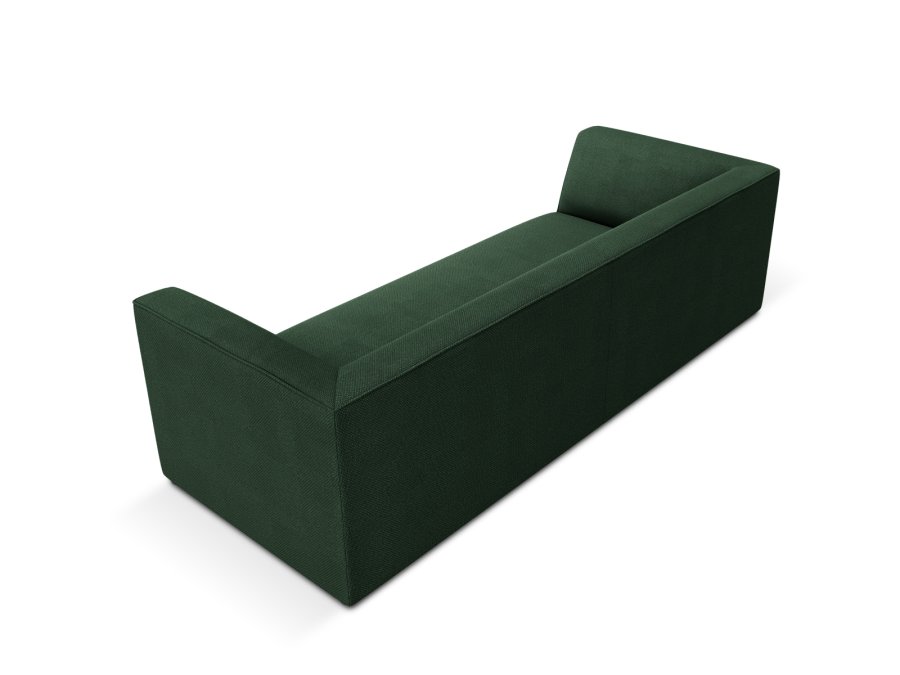 MICADONI Ruby sofa, 3 seter - grnt stoff og sort plast