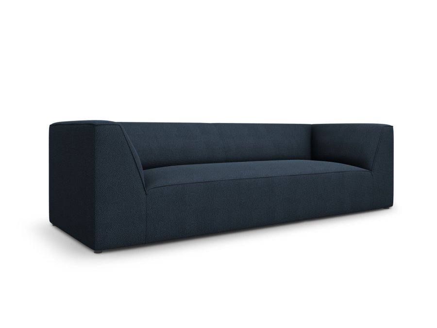 MICADONI Ruby sofa, 3 seter - bltt stoff og sort plast