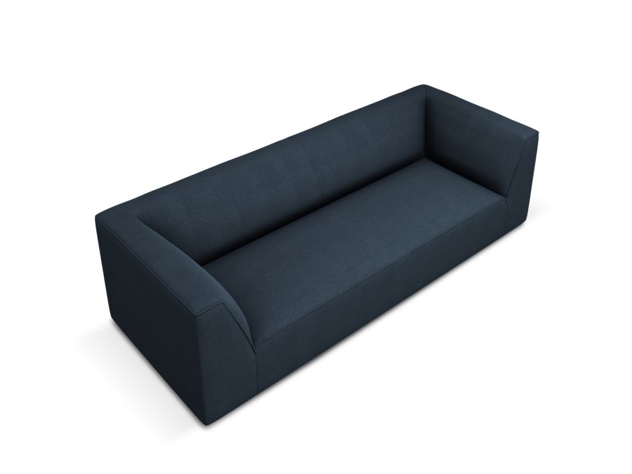 MICADONI Ruby sofa, 3 seter - bltt stoff og sort plast