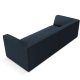 MICADONI Ruby sofa, 3 seter - bltt stoff og sort plast