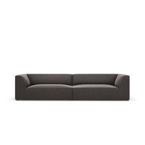 MICADONI Ruby sofa, 4 sder - antracitgr fljl og sort plast