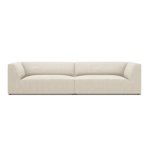 MICADONI Ruby sofa, 4 sder - beige corduroy stof og sort plast