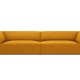 MICADONI Ruby Sofa, 4 Sitze - gelber Cordstoff und schwarzer Kunststoff