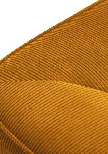 MICADONI Ruby Sofa, 4 Sitze - gelber Cordstoff und schwarzer Kunststoff