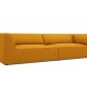 MICADONI Ruby Sofa, 4 Sitze - gelber Cordstoff und schwarzer Kunststoff