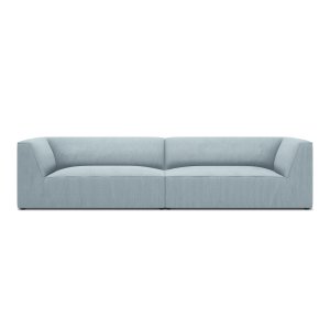 MICADONI Ruby sofa, 4 sder - bl corduroy stof og sort plast