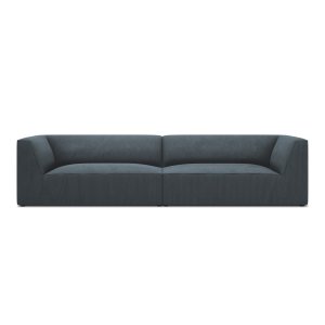 MICADONI Ruby sofa, 4 sder - bl corduroy stof og sort plast