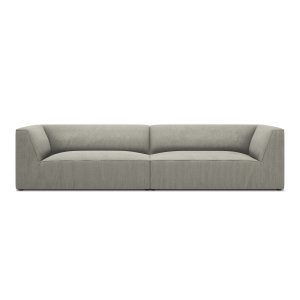MICADONI Ruby sofa, 4 sder - gr corduroy stof og sort plast