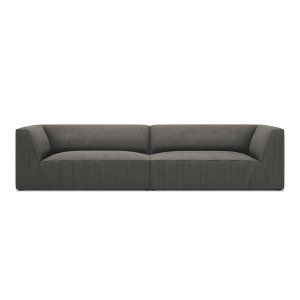 MICADONI Ruby sofa, 4 sder - antracitgr corduroy stof og sort plast