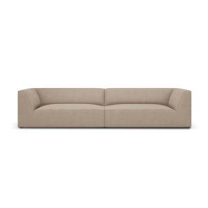 MICADONI Ruby sofa, 4 sder - beige stof og sort plast