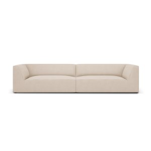 MICADONI Ruby sofa, 4 sder - beige stof og sort plast