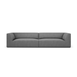 MICADONI Ruby sofa, 4 sder - gr stof og sort plast