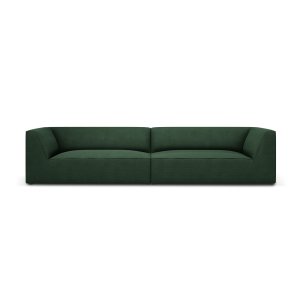MICADONI Ruby sofa, 4 sder - grn stof og sort plast