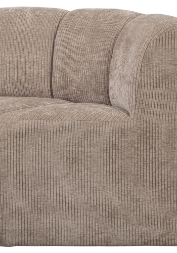 WOOOD MOJO MATBÄNK HÖRN MED RYGGSTÖD RIBBT TYG MÖRK SAND