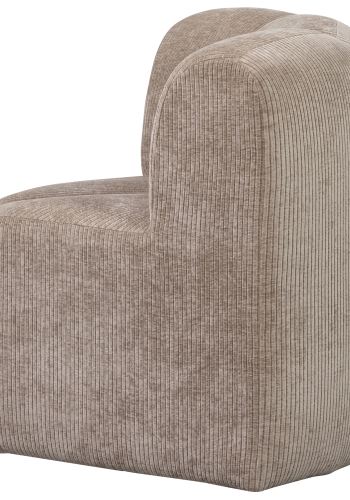 WOOOD MOJO MATBÄNK HÖRN MED RYGGSTÖD RIBBT TYG MÖRK SAND