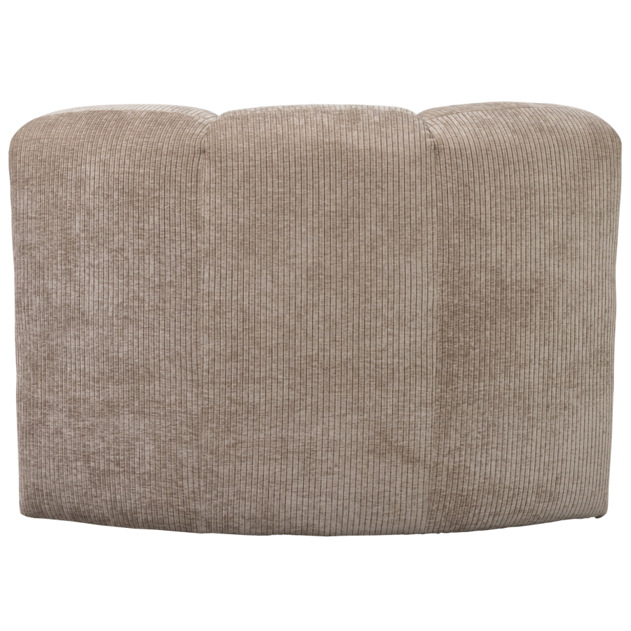 WOOOD MOJO MATBÄNK HÖRN MED RYGGSTÖD RIBBT TYG MÖRK SAND