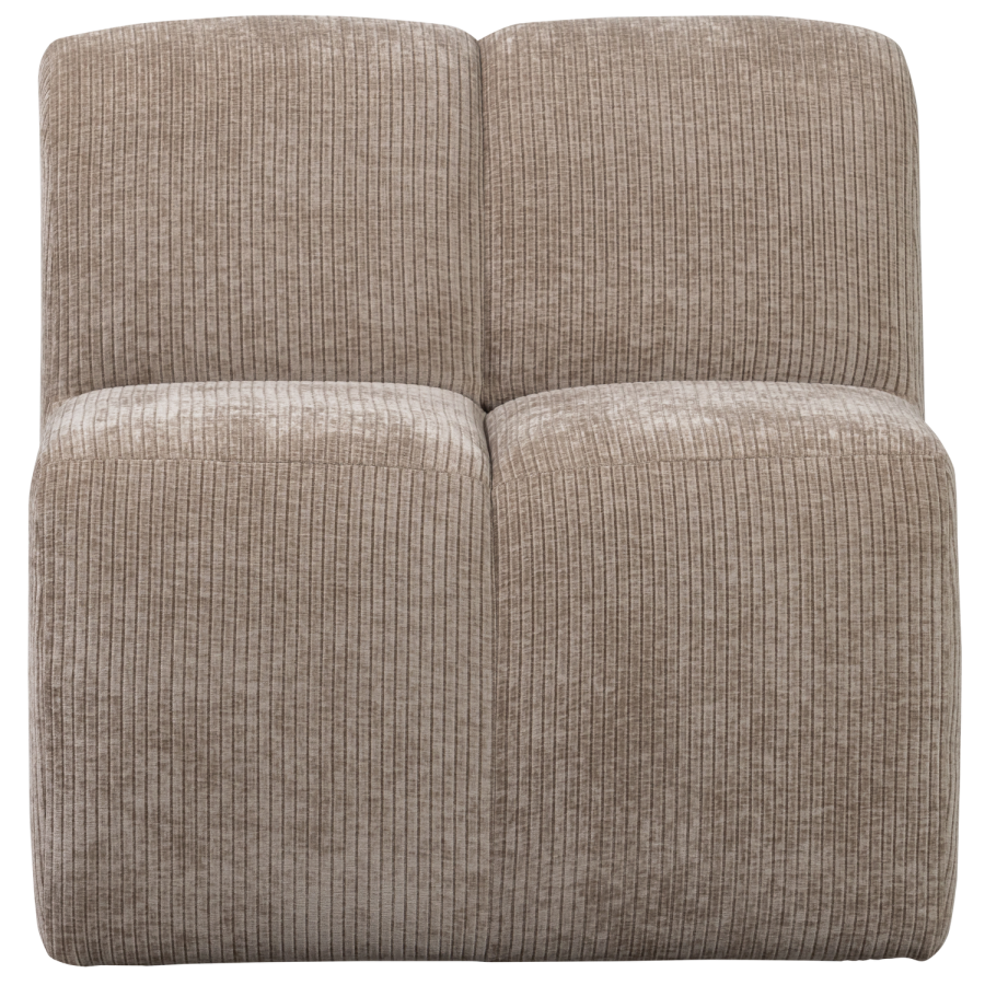 WOOOD MOJO MATBÄNK 84 CM MED RYGGSTÖD I RIBBATT TYG MÖRK SAND