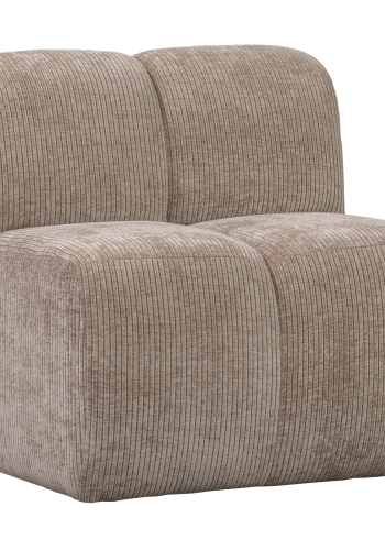 WOOOD MOJO MATBÄNK 84 CM MED RYGGSTÖD I RIBBATT TYG MÖRK SAND