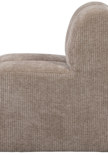 WOOOD MOJO MATBÄNK 84 CM MED RYGGSTÖD I RIBBATT TYG MÖRK SAND