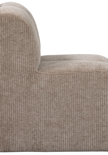 WOOOD MOJO MATBÄNK 84 CM MED RYGGSTÖD I RIBBATT TYG MÖRK SAND